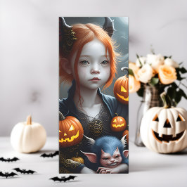 Young Redhead Demon mit Pet Halloween Card