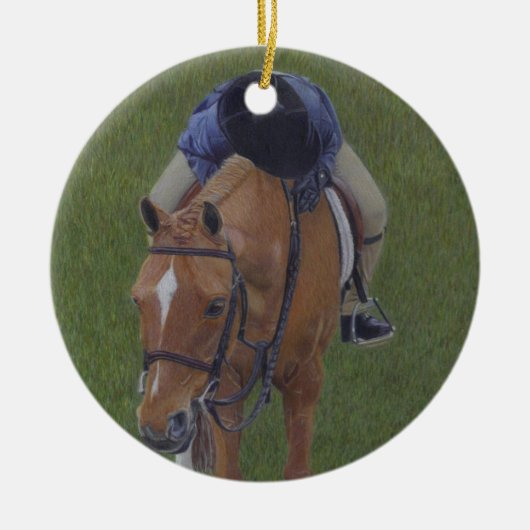 Young Reitsport und Pony Keramik Ornament (Vorne)