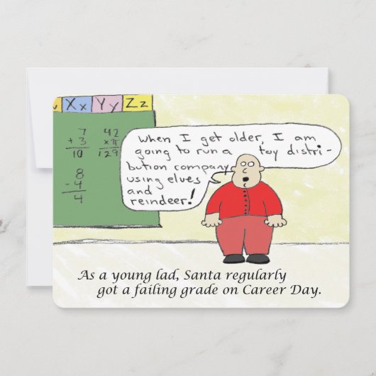 Young Santa Flat Ferienkarte Feiertagskarte (Vorderseite)