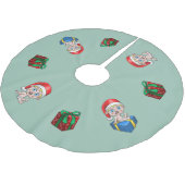 Young Santa Polyester Weihnachtsbaumdecke (Schrägansicht)