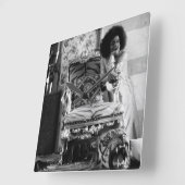 Young Sathya Sai Baba Clock Quadratische Wanduhr (Winkel)