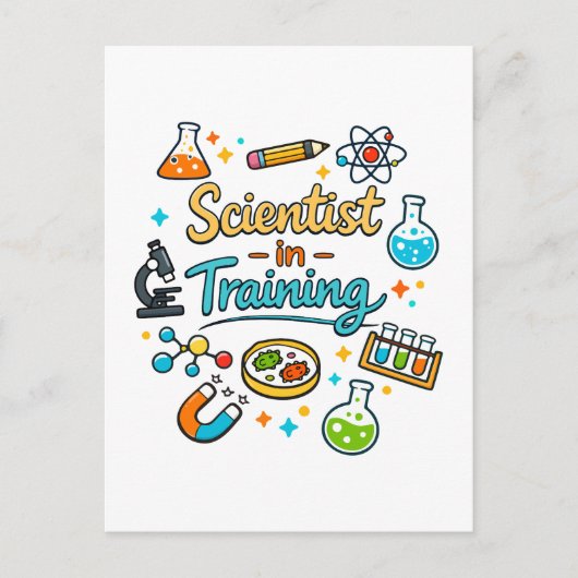 Young Scientist in Training Invitation Postkarte (Vorderseite)