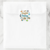 Young Scientist in Training Invitation Quadratischer Aufkleber (Tasche)