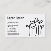 Young Shoots - Black on White (Eggshell) Visitenkarte (Rückseite)