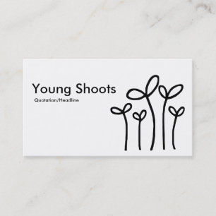 Young Shoots - Black on White (Eggshell) Visitenkarte