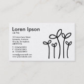 Young Shoots - Black on White (Gold) Visitenkarte (Rückseite)