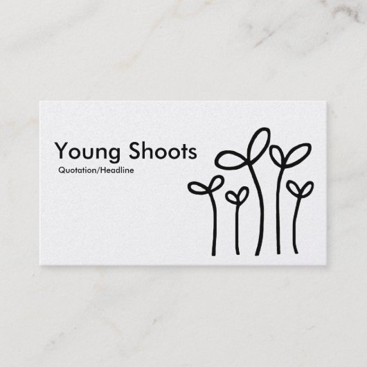 Young Shoots - Black on White (Gold) Visitenkarte (Vorderseite)