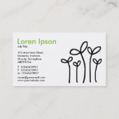 Young Shoots - Grün mit Schwarz auf Weiß Visitenkarte (Rückseite)