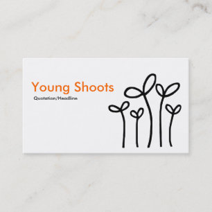 Young Shoots - Orange mit Schwarz auf Weiß Visitenkarte