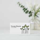 Young Shoots - Schwarz mit Martian Green auf Weiß Visitenkarte (Stehend Vorderseite)