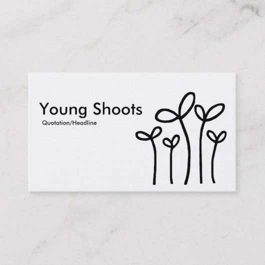 Young Shoots - Schwarz-Weiß Visitenkarte (Vorderseite)