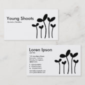 Young Shoots v2 - Black on White Visitenkarte (Vorne/Hinten)
