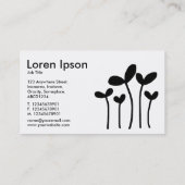 Young Shoots v2 - Black on White Visitenkarte (Rückseite)