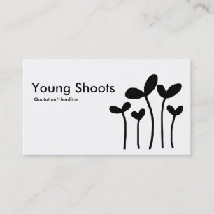 Young Shoots v2 - Black on White Visitenkarte