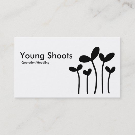 Young Shoots v2 - Black on White Visitenkarte (Vorderseite)