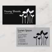 Young Shoots v2 - White on Black (alt side) Visitenkarte (Vorne/Hinten)