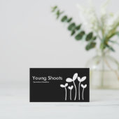 Young Shoots v2 - White on Black (alt side) Visitenkarte (Stehend Vorderseite)