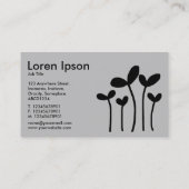 Young Shoots v2 - White on Black (alt side) Visitenkarte (Rückseite)