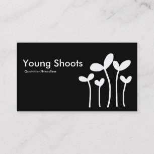 Young Shoots v2 - White on Black (alt side) Visitenkarte