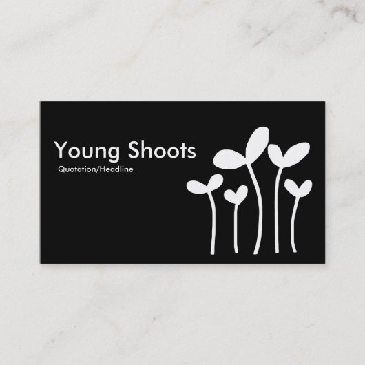 Young Shoots v2 - White on Black (alt side) Visitenkarte (Vorderseite)