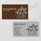 Young Shoots - White on Brown 4d2a10 (alt side) Visitenkarte (Vorne/Hinten)