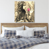 Young Sinti und Roma Girl Canvas Print Leinwanddruck (Insitu (Schlafzimmer))