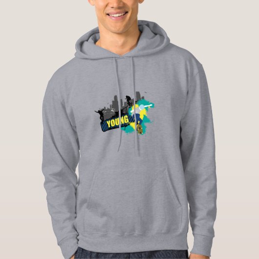 Young Skateboard Men Hoodie (Vorderseite)