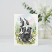 Young Skunk Baby Wild Animals Postcard Postkarte (Stehend Vorderseite)