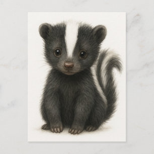 Young Skunk Baby Wild Animals Postcard Postkarte