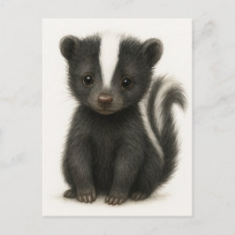 Young Skunk Baby Wild Animals Postcard Postkarte