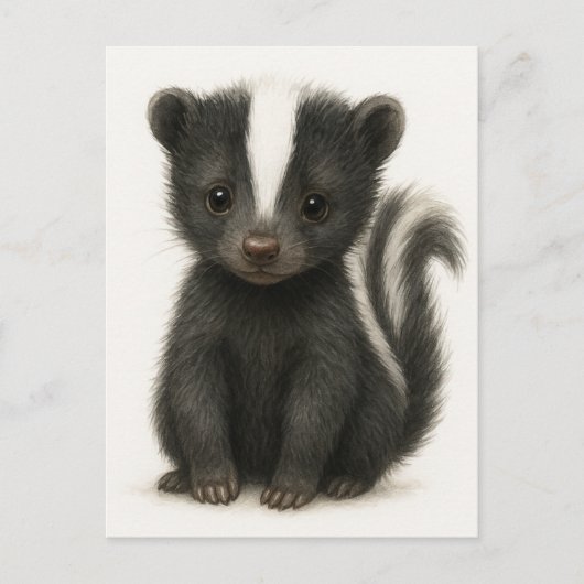 Young Skunk Baby Wild Animals Postcard Postkarte (Vorderseite)