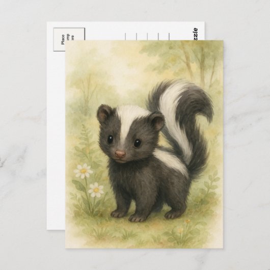 Young Skunk Baby Wild Animals Postcard Postkarte (Vorne/Hinten)