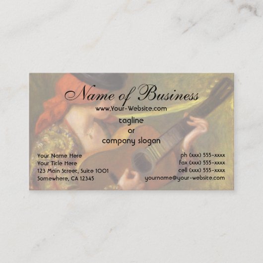 Young Spanish Woman von Pierre Auguste Renoir Visitenkarte (Vorderseite)