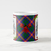 Young Tartan & Robin Christmas Personalized Jumbo-Tasse (Vorderseite)