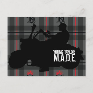 Young Taylor M.A.D.E. Motorrad-Poster Postkarte