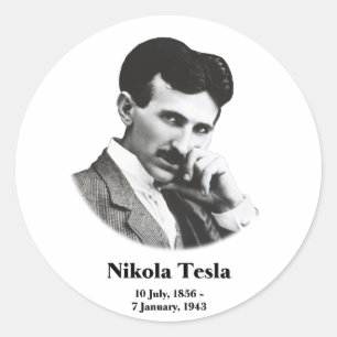 Young Tesla Runder Aufkleber