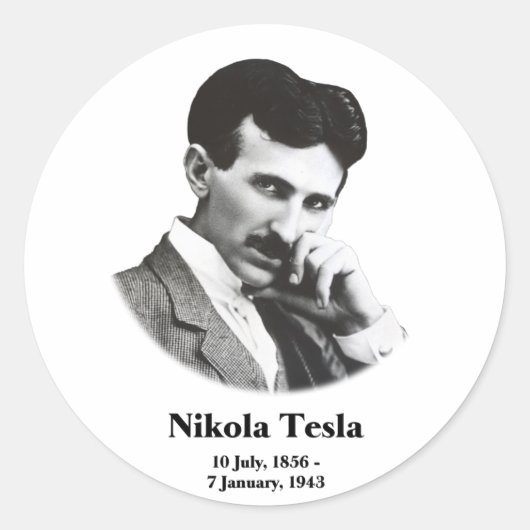 Young Tesla Runder Aufkleber (Vorderseite)