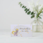 Young Unicorn and Golden Stars Business Card Visitenkarte (Stehend Vorderseite)