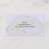 Young Unicorn and Golden Stars Business Card Visitenkarte (Rückseite)