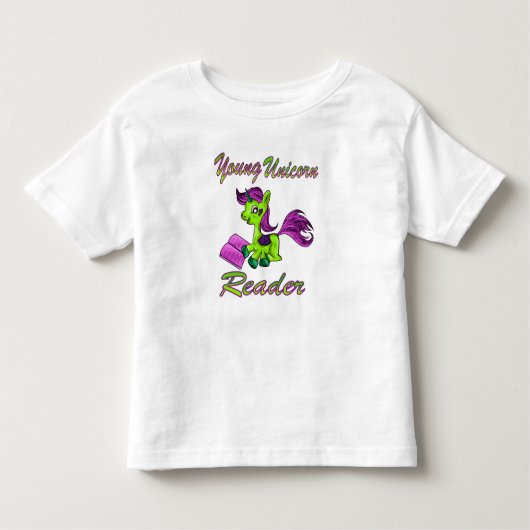 Young Unicorn Reader Kleinkind T-shirt (Vorderseite)