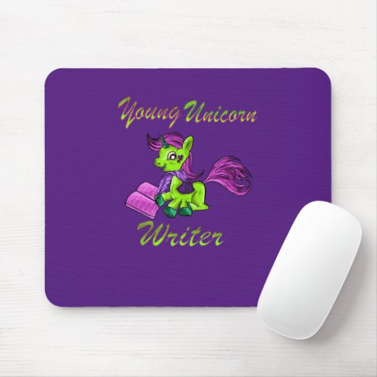 Young Unicorn Writer Mousepad (Mit Mouse)