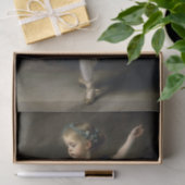 Young Vintage Ballerina in Teal Decoupage Seidenpapier (Geschenk)