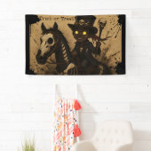 Young Voodoo Doc on Skull Horse Banner (Insitu)