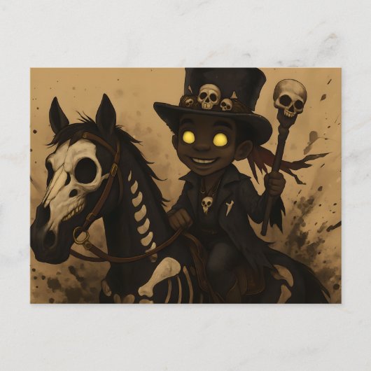 Young Voodoo Doc on Skull Horse Postkarte (Vorderseite)