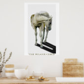 Young White Pegasus Colt Fantasy Art Poster (Küche)