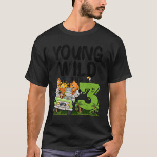 Young Wild and 3 3. Geburtstag Safari Tier Theme T-Shirt