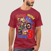 Young Wild and Braap Im Turning 3 Boy Motocross T-Shirt (Vorderseite)