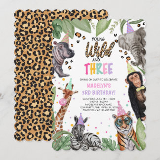 Young Wild and DREE Safari 3. Geburtstag Einladung