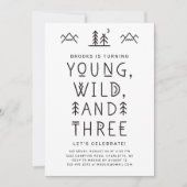 Young Wild and Three Birthday Einladung (Vorderseite)