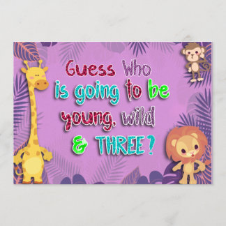 Young, Wild and Three, Birthday Einladung